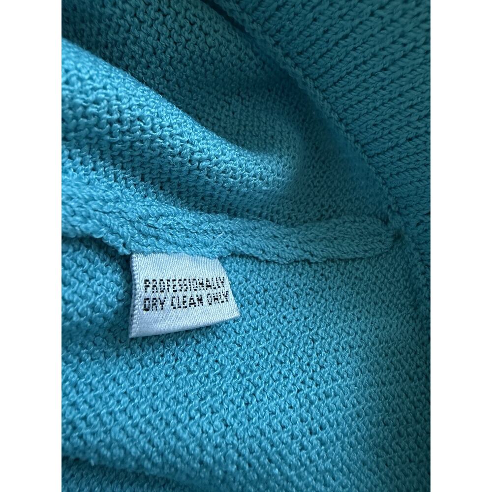 St. John Size 4 Knit 2pc Pant Suit Set Turquoise blue Jacket and Trousers - Picture 14 of 16